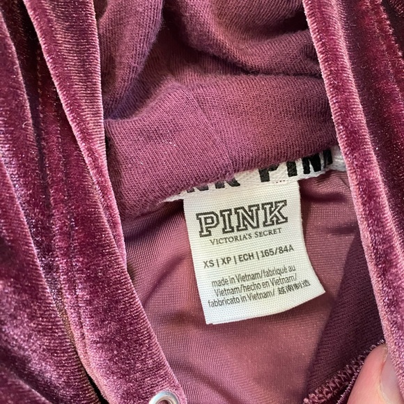 VS PINK Maroon Velvet Two-Piece Set - Picture 5 of 5